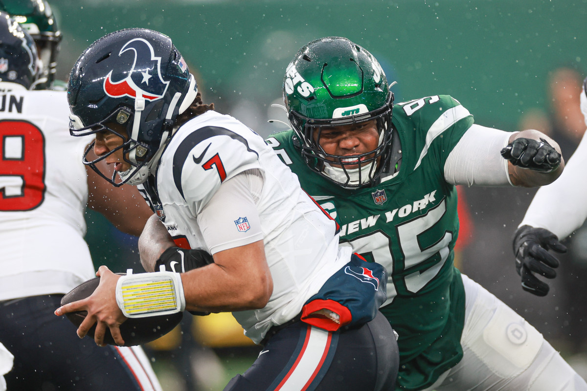 Jets' DT Quinnen Williams sacks Texans' QB CJ Stroud